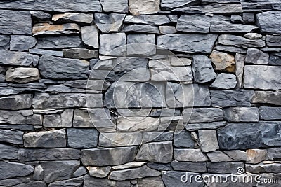 close shot of slate grey stone wall Stock Photo