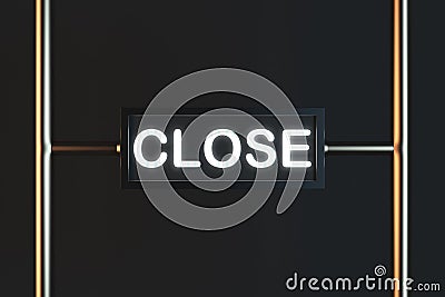 Close sign on black background Stock Photo