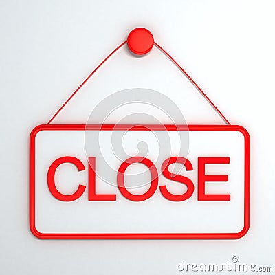 Close sign over white background Stock Photo