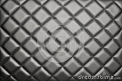 close snapshot of a quilted vinyl in grey Stock Photo