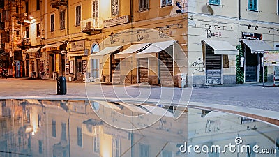 Close store in La Spezia, Italy. Editorial Stock Photo