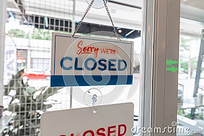 Close store, restaurant or pub due to lockdown, quarantine of covid19 Stock Photo