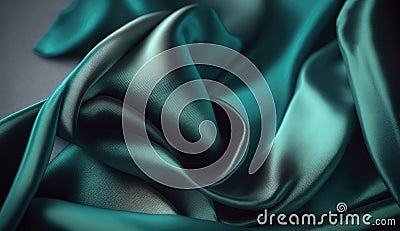 Close up of abstract rippled silk background for mock up and banner, smooth and soft fabric, minimal style scene, elegant waves Stock Photo