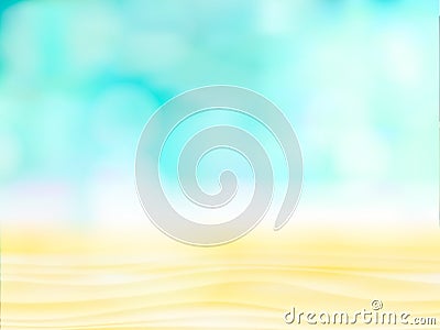 Close up abstract sand with blurred sea sky background, summer day, copy space or for product. abstract light on blue Vector Illustration