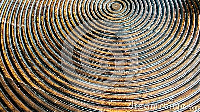 Close up of Abstract Seamless Pattern of Rustic Wooden Panel in Round or Circle Shape used as Template of Background Textured or F Stock Photo