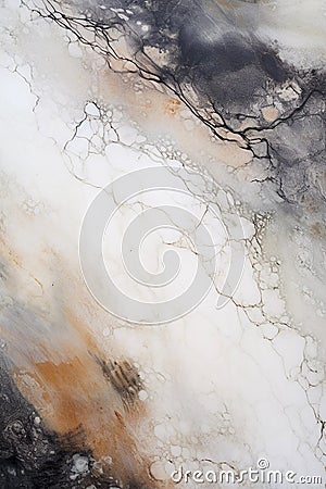 Close-up abstract texture, marble pattern, rusty metal structure under a microscope, black and beige tones Stock Photo