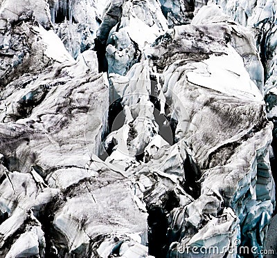 Close up abstract view of a torn glacier Stock Photo