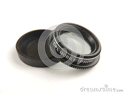 Close Up Accessories for Mobile Phone Photography, CPL, Circular Polarizer Stock Photo