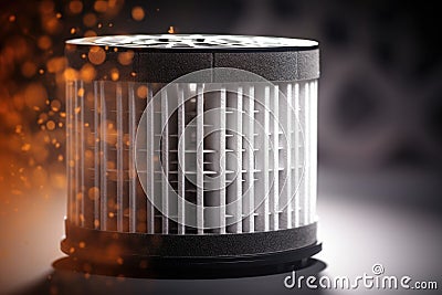 close-up of air purifier filter with dust particles visible Stock Photo