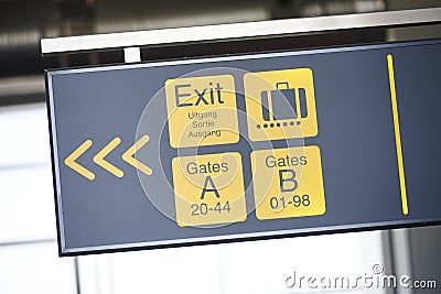 Close up on airport signalisation Stock Photo