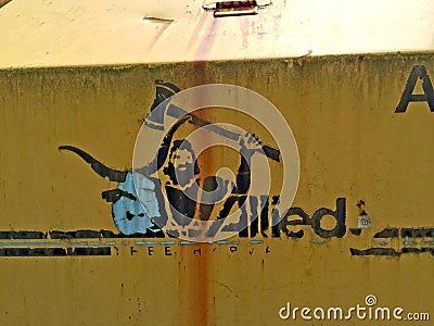 Close up of Allied logo on forestry equipment Editorial Stock Photo