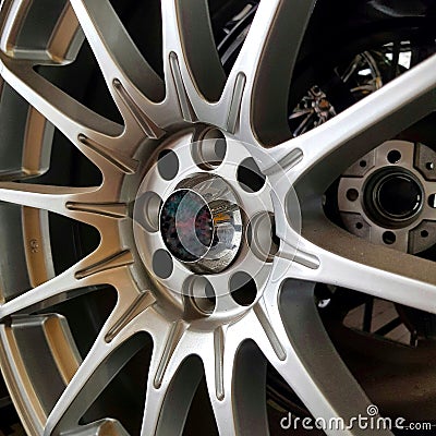 Close up of alloy wheel Stock Photo