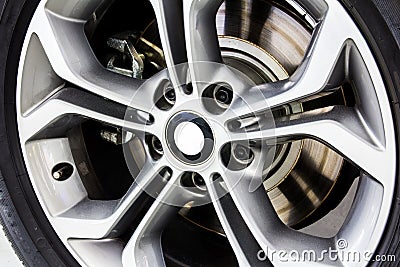 Close up alloy wheels Stock Photo