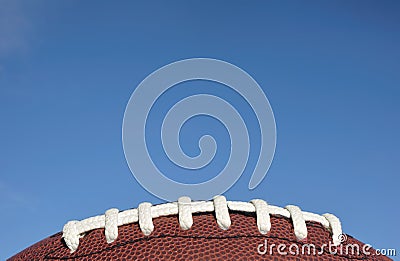 Close-up of American Football Laces Stock Photo