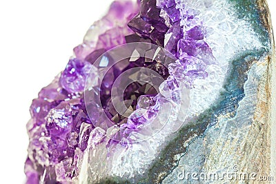Close up Amethyst crystal a semiprecious gem Stock Photo