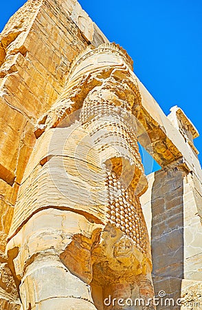 Details of Xerxes Gate in Persepolis, Iran Stock Photo