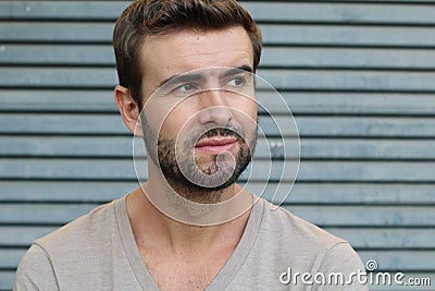 Close up of an angry young man Stock Photo