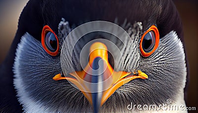 Close up animal portrait vibrant feathered beaks staring generated by AI Stock Photo