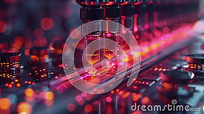 Lab-on-a-Chip Animation: Exploring Microfluidic Technology Stock Photo