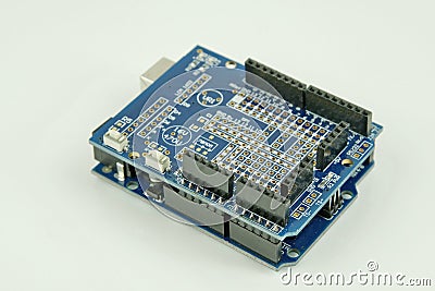 Close up of Arduino board Stock Photo