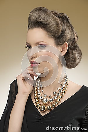 Close-up of aristocratic pretty woman Stock Photo