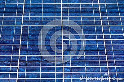 Close up of an array of photo voltaic solar panels Stock Photo