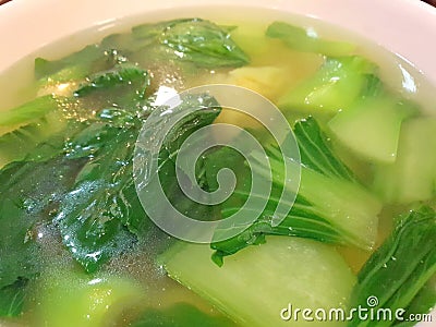 Asian Green vegetable soup Stock Photo