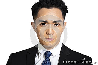 Close up Asian handsome young man face Stock Photo