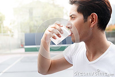 Man drink water Stock Photo