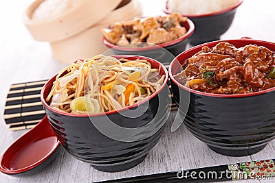 Assorted asian food Stock Photo