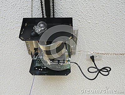 Garage Door Opener Motor Gear Drive Stock Photo