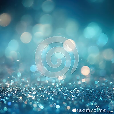 blue and grey glitter sparkle bokeh glittered background Stock Photo