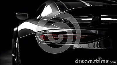 Close up on backlight of a generic unbranded luxury car, generative ai illustration Cartoon Illustration