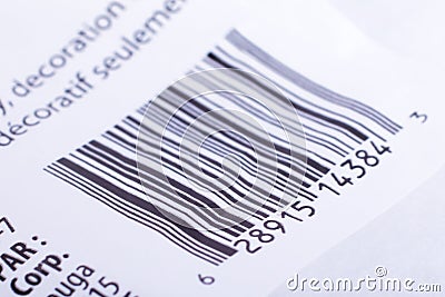 Barcode detail Editorial Stock Photo