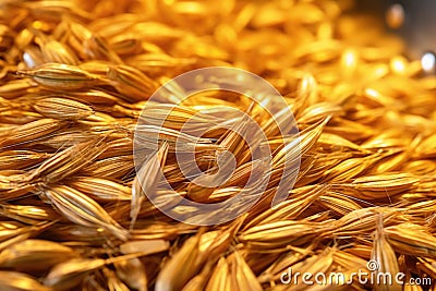 close-up of barley grains used in whisky production Stock Photo