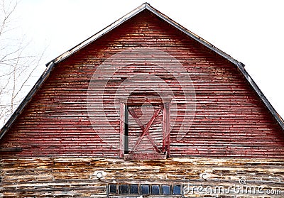 Close up of barn door loft Stock Photo