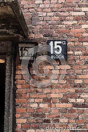 Barrack block in Auschwitz Birkenau Nazi Concentration and Extermination Camp Editorial Stock Photo