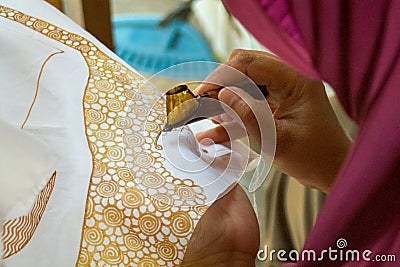 Close up of batik design made with wax Stock Photo