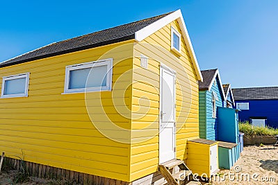 Close up of beach huts Stock Photo