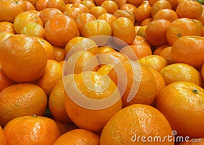 Close-up beautiful fresh Many Mandarin oranges Stock Photo