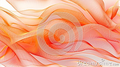 A close up of a beautiful piece of fabric with orange and pink colors, AI Stock Photo