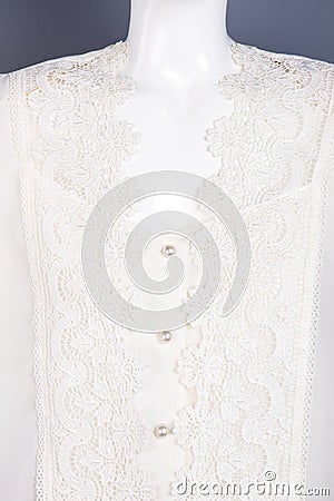 Close up beautiful women lace blouse. Stock Photo