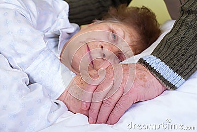 Close up bedridden woman Stock Photo