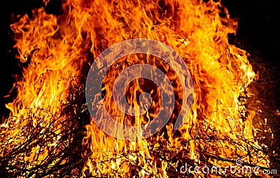 big hot and dangerous fire Stock Photo