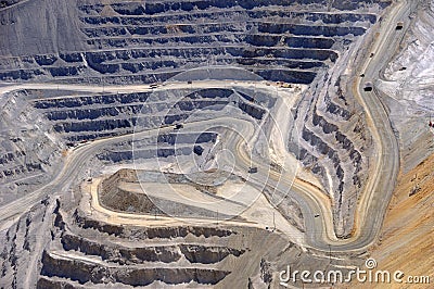 Close-up of Bingham Kennecott Copper Mine Stock Photo