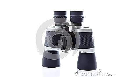 Close-Up Of Binoculars White Background Stock Photo