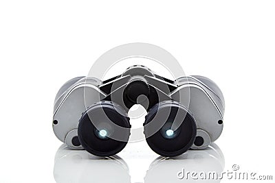 Close-Up Of Binoculars White Background Stock Photo