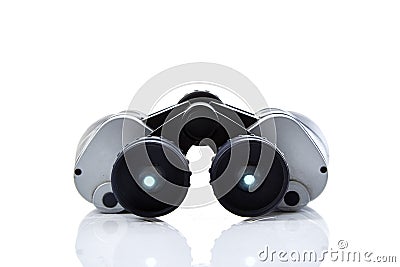 Close-Up Of Binoculars White Background Stock Photo