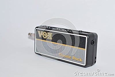 Black Classic Rock Guitar Headphone Amp Editorial Stock Photo