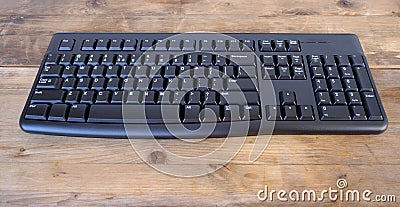 closeup black keyboard, office environment, computer peripherals, computer technologies and the IT industry, online learning, Stock Photo